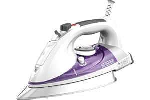 Black+Decker IR1350S Professional Steam Iron with Stainless Steel Soleplate and Extra-Long Cord, Purple