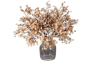 Momkids 6Pcs Babys Breath Artificial Flowers Bulk Real Touch Fake silk Flowers for Home Kitchen Indoor Bouquet Floral Arrangement Table Centerpieces Festival Party Decor (Fall white)