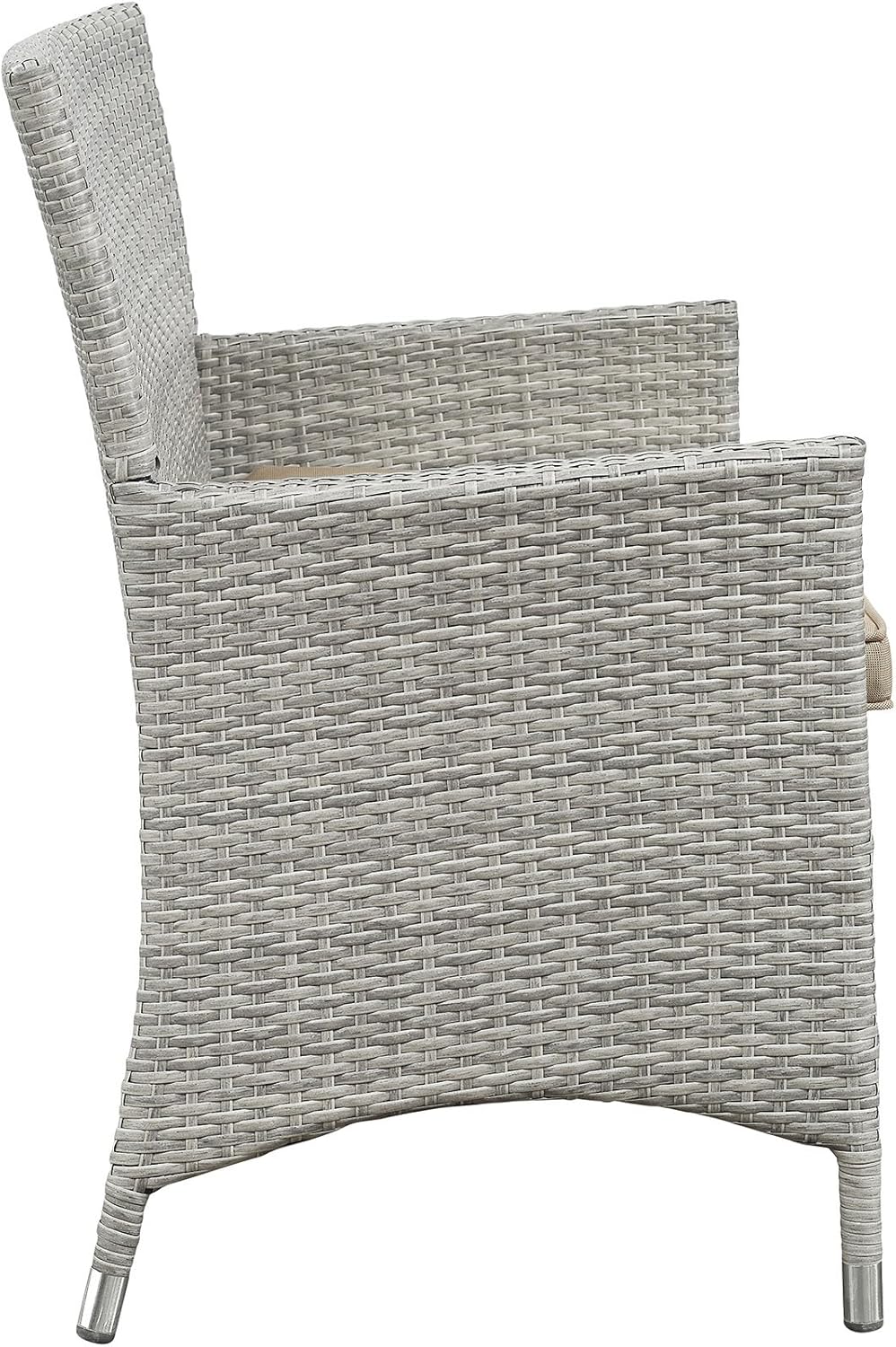 black wicker outdoor furniture on Amazon Com Modway Bridge Wicker Rattan 4 Piece Outdoor Patio Furniture Set In Light Gray Beige Garden Outdoor