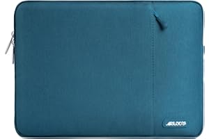 MOSISO Laptop Sleeve Bag Compatible with Laptop 16 inch, Polyester Vertical Case with Pocket, Deep Teal