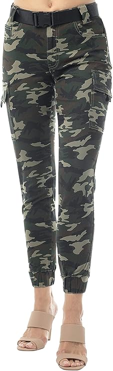 almost famous belted black cargo pants