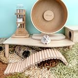 Niteangel Hamster Play Wooden Platform Burlywood Wave 7" Height view 3