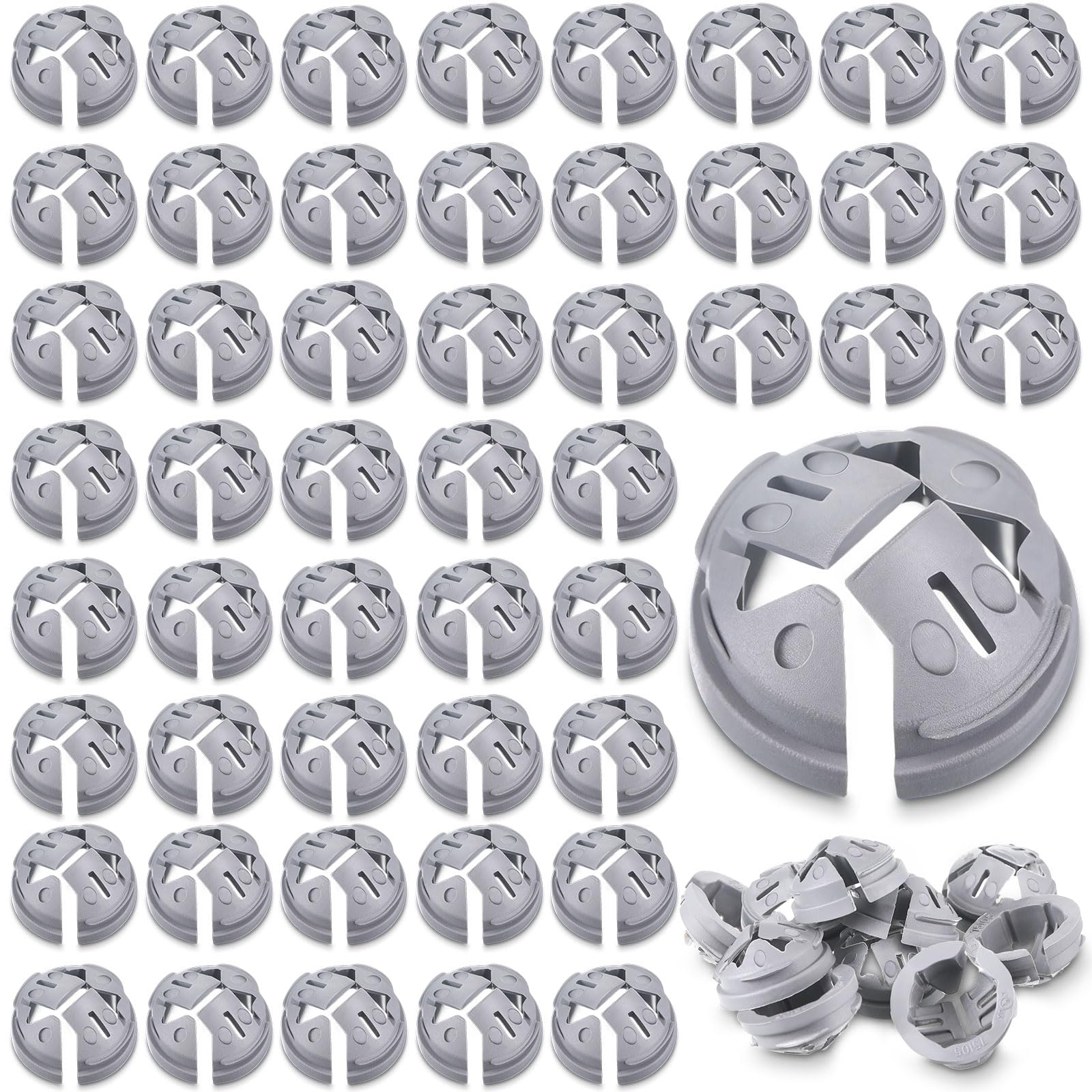 Photo 1 of Sintuff 50 Pcs 3/8 in. - 1/2 in. Non Metallic Button Push-in Bulk Connector Gray Nm Cable Connector Electrical Conduit Fittings Fits for 1/2 Inch Knockouts
