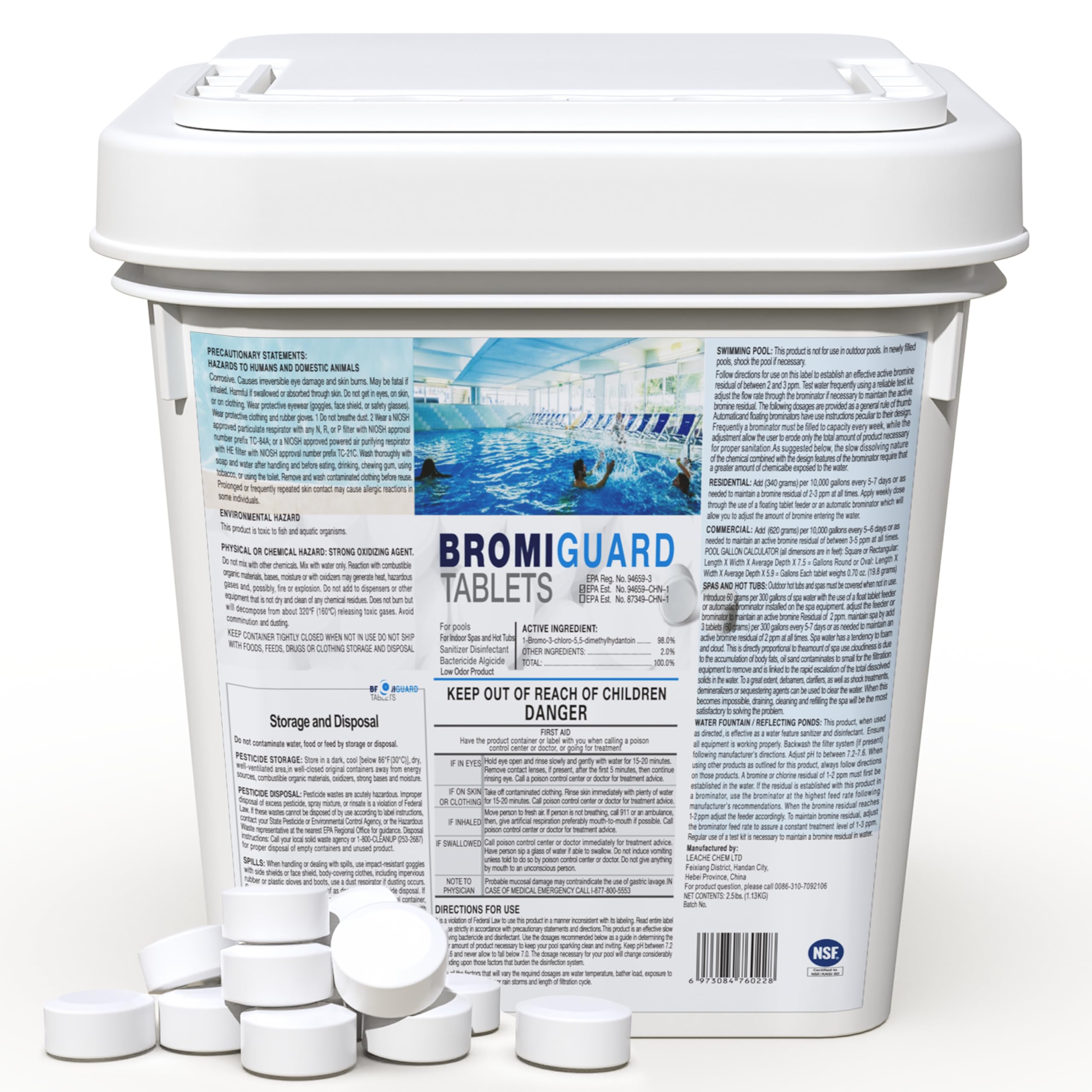 Photo 1 of 1 Inch 2.5 Lbs Bromine Tablets for Spa Hot Tub Chemical Tabs Brominating Tablets Spa Hot Tub Chemical Sanitizer