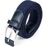 Aegero Mens Belt, Canvas Elastic Fabric Woven Stretch Multicolored Braided Belts for Golf Casual Pants Shirts Jeans