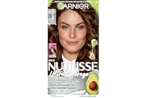 Garnier Nutrisse Ultra Coverage Hair Color, 600 Deep Light Natural Brown (Spiced Hazelnut) Permanent Hair Dye (Packaging May Vary)