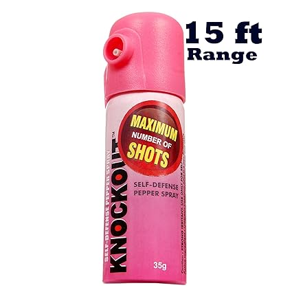 Knockout Super Powerful Oc Pepper Spray For Maximum Shots Self Defense For Women - 15Ft Range