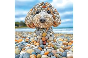 MINIWAN 500 Piece Jigsaw Puzzles for Adults - Beach Stone Dog Animal Art Puzzle for Adults Challenging Fun Family Includes Poster & Dust-Free Pieces for Puzzle Lovers Premium （23"x15"）