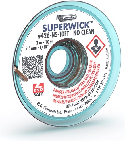 MG Chemicals 424-NS-10FT No-clean Super Wick Desoldering Braid
