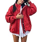 TIQOJE Womens Windproof Outdoor Jacket Fleece Lined Zip Up Lightweight Coat with pockets Fall Travel Casual Wear