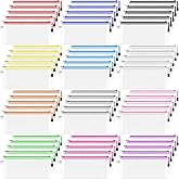Smarpau 60 Pcs Pencil Pouch, 12 Colors 9.3" x 4.7" Small Mesh Zipper Pouches Clear Pencil Case, Waterproof Zipper Bags for Organizing Travel, Office Storage