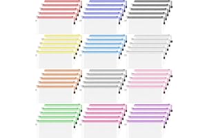 Smarpau 60 Pcs Pencil Pouch, 12 Colors 9.3" x 4.7" Small Mesh Zipper Pouches Clear Pencil Case, Waterproof Zipper Pencil Bags for Organizing Travel, Office Storage