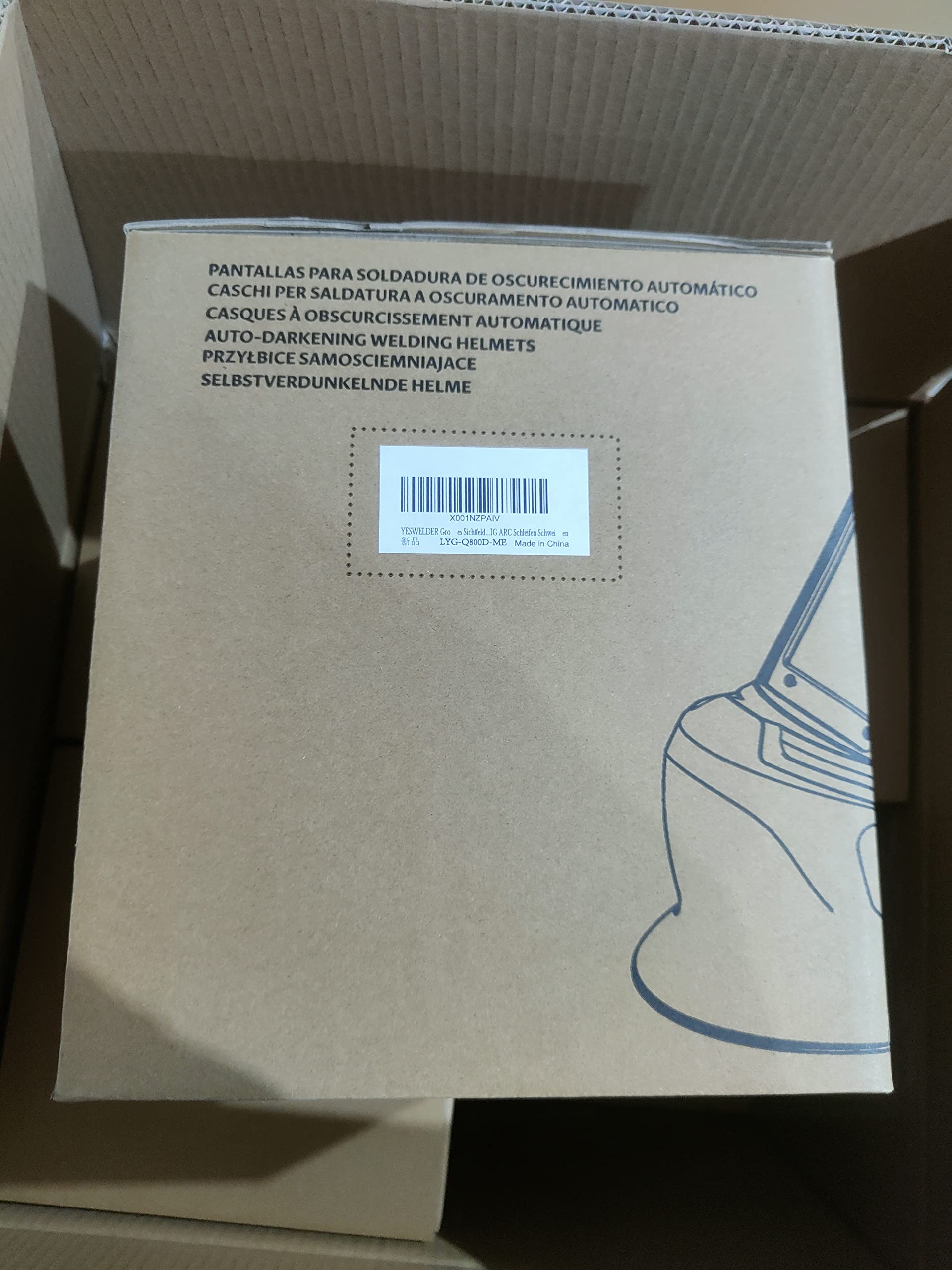 YESWELDER Auto Darkening Welding Helmet with SIDE VIEW, 180° Panoramic View, 1/1/1/1 True Color Solar Powered Welder Hood, Wide Shade 4/5-9/9-13 Welder Mask for TIG MIG ARC CUT and GRIND, LYG-Q800D