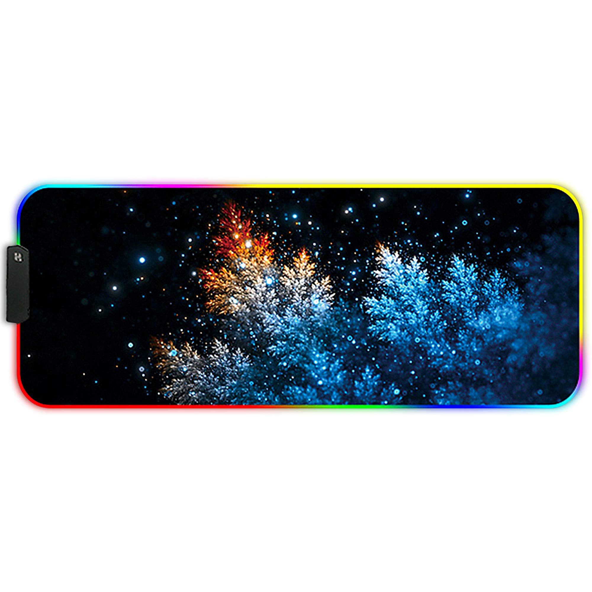 DORRISO RGB Gaming Mouse Pads Large XL 800x300x3 mm Led Mousepad Anti-Slip Rubber Base Computer Keyboard Mice Mat for PC Laptop Desk Gaming Mouse Mats Silver