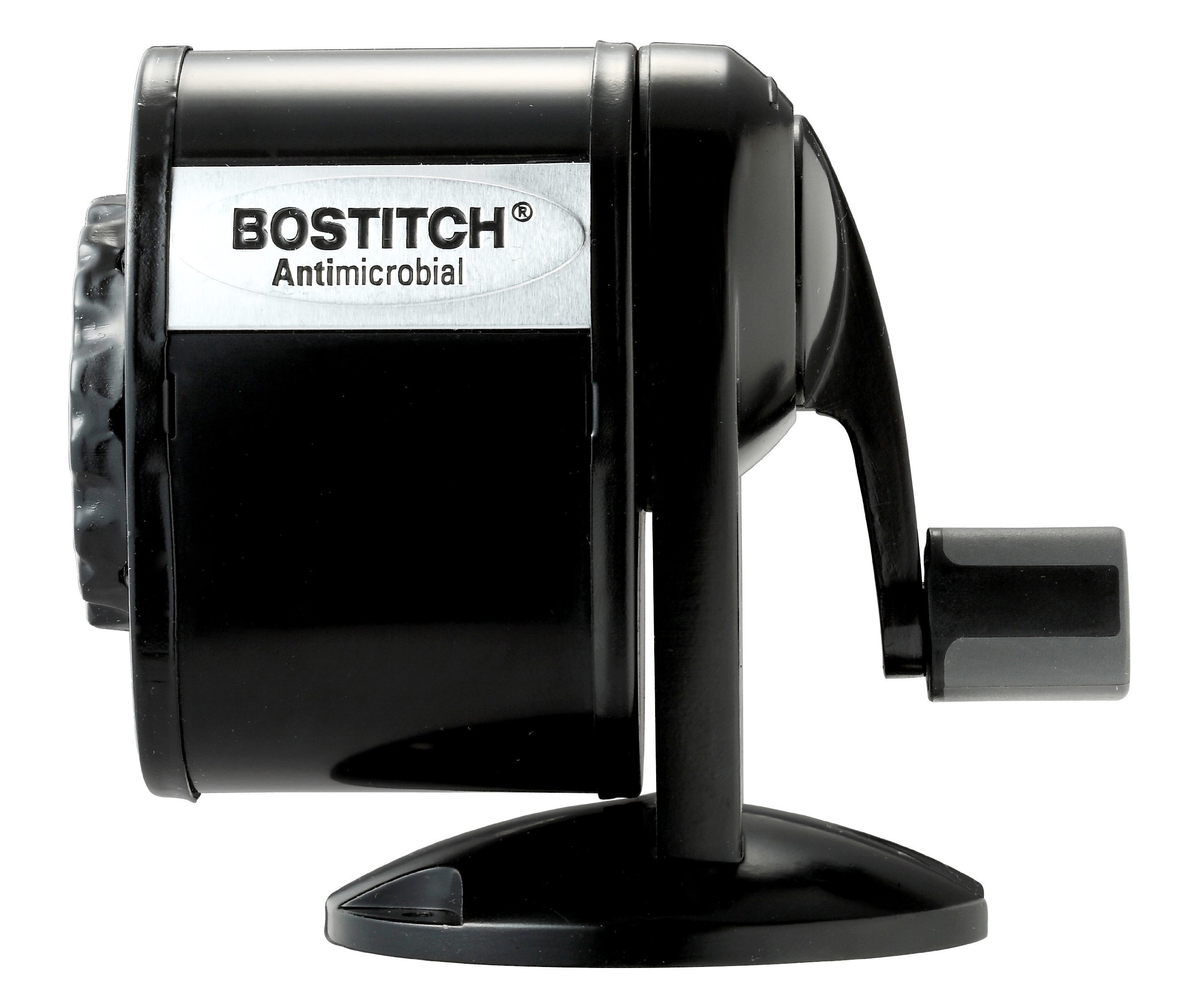 Bostitch Metal Antimicrobial Manual Pencil Sharpener, Black (MPS1BLK