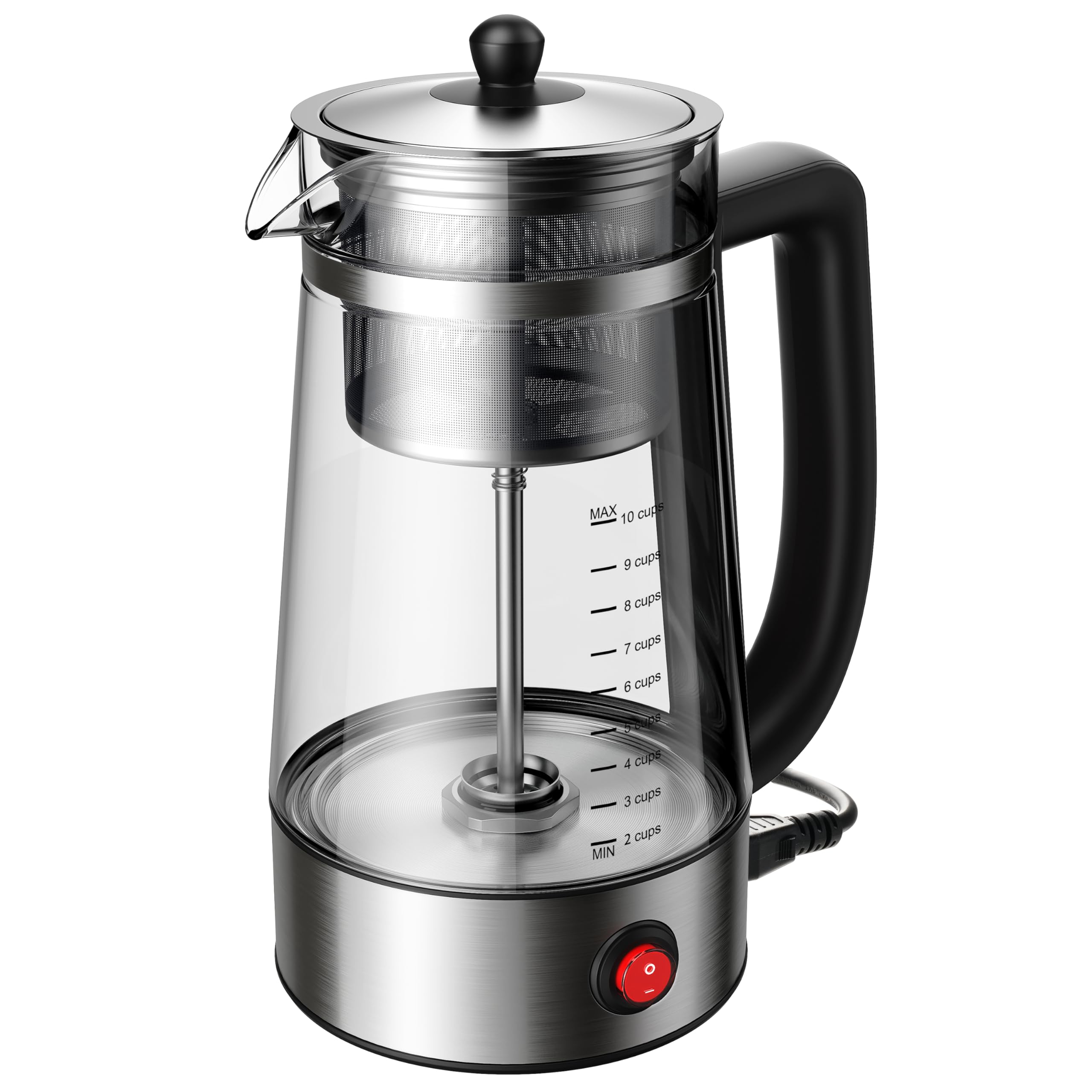 Photo 1 of KIDISLE Percolator Coffee Pot Electric 10 Cup, Automatic Keep Warm, Stainless Steel Basket, Cool-Touch Handle