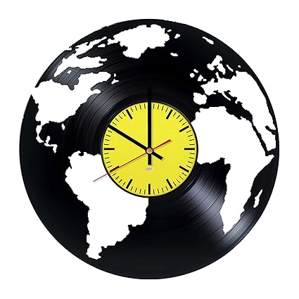 Amazon Com Planet Earth Design Vinyl Record Wall Clock