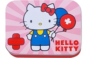 MEVSIM STORE Hello Kitty Pink Kids Bandages – Licensed Metal Tin – 24 Colorful Plasters with Cute Design – Ideal for Backpack, Travel or Purse – First Aid Fun for Children – 1 Pack