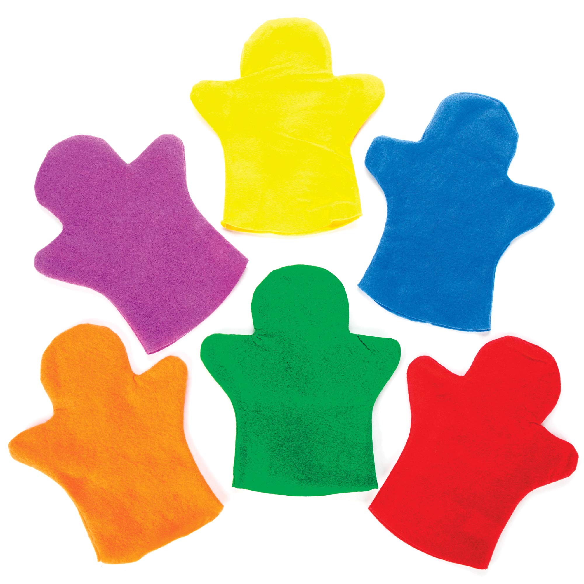 Baker Ross E9903 Make Your Own Puppet-Pack of 6, Felt Crafts for Children to Paint, Perso, Assorted,22 centimeters