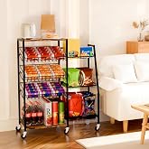 Pinzoveco 5-Tier Rolling Kitchen Storage Carts, Snack Cart with Wheels, Fruit Organizer(Fruit Basket Rolling Cart, Vegetable