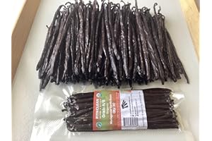 FITNCLEAN HERBS AND SPICES 30 Organic Madagascar Vanilla Beans Grade A/B. Certified USDA Organic. 5"-7" by FITNCLEAN VANILLA. Bourbon Fresh Whole NON-GMO Pods