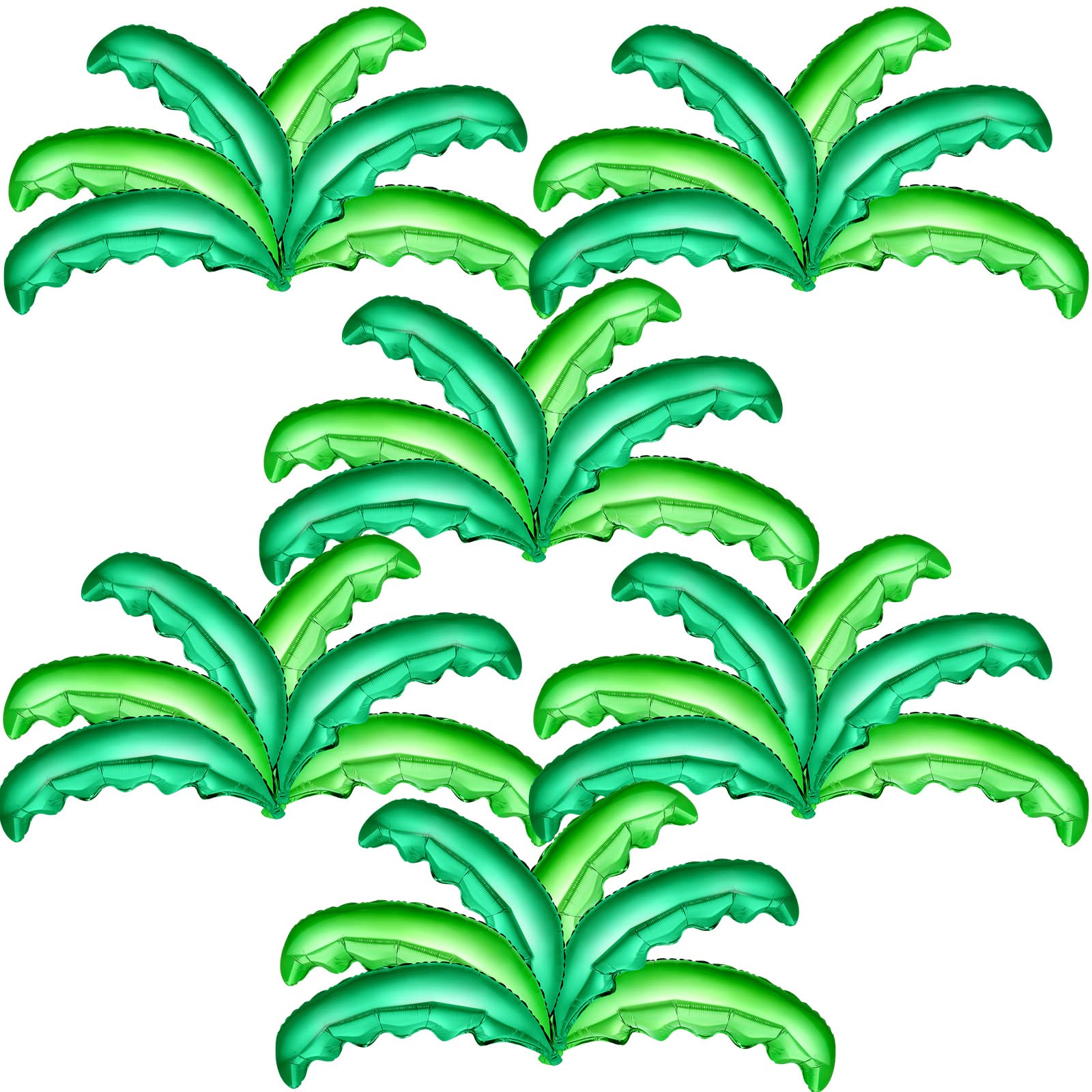 Photo 1 of Wettarn 40 Pcs Palm Tree Leaves Balloons, Helium Foil Coconut Tree Leaves Balloons Green Palm Decorations for Kids' Birthday Hawaii Luau Tropical Party Baby Shower, 35.43 x 14.57 Inches