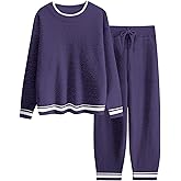 Wyeysyt Fleece Pajamas Women Warm Fuzzy Pjs Sets 2 Peice Fluffy Lounge Sets Long Sleeve Pullover Pants Comfy Sleepwear