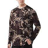FISHEAL Men's Camo Hunting Shirts - Long Sleeve Performance Camouflage Fishing Shirt Lightweight Quick Dry UPF 50+