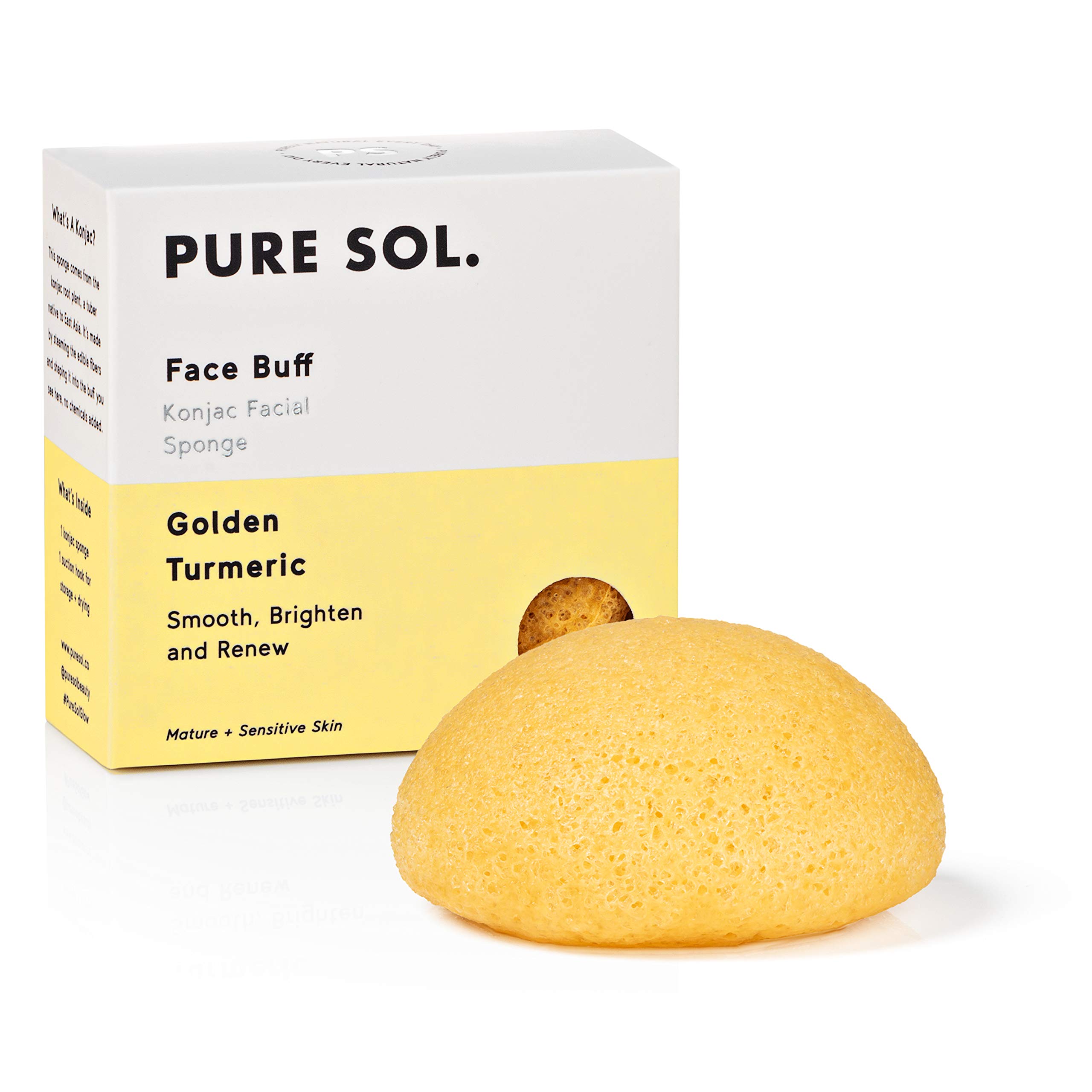 Buy Konjac Sponge Turmeric Facial Sponge, Natural Sponge, Eco