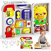 TOY Life Montessori Busy Board for 1-2 Year Old, 20‑in‑1 Baby Musical Toddler Toys, Fine‑Motor & Early Educational Baby Montessori Toys for Toddler 1‑3 Year Old Boys Girls Christmas Birthday Gift