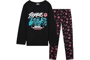 KPop Demon Hunters 2 Pc Pajamas Girls Teens 5–14 Yrs Officially Licensed T Shirt PJ Pants Huntrix Saja Boys Gifts for Girls