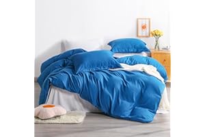 NTBAY Twin Duvet Cover Set, 1 Duvet Cover and 1 Pillow Sham, Soft Brushed Microfiber Comforter Cover for Kids with Zipper Closure, Royal Blue