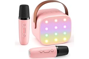 VOIJUMP Mini Karaoke Machine with 2 Wireless Microphones, 2025 TOP Kids Portable Bluetooth Karaoke Machine for 3, 4, 5, 6, 7, 8, 9,10,11,12+Year Old, Christmas Birthday Gifts for Girls Boys Adults Home Party