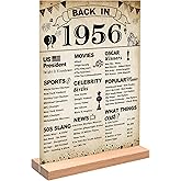 DARUNAXY 70th Birthday Party Decorations, Vintage Back in 1956 Poster Acrylic Sign with Stand 70 Year Old Party Supplies for Men& Women Vintage 1956 Table Decor 70th Anniversary Class Reunion Gifts