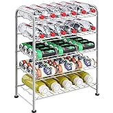 Water Bottle Holder Organizer 5 Tier Water Bottle Storage Rack, Freestanding Floor Beverage Soda Can Dispenser Organizer Rack for Pantry, Kitchen Countertop, Cabinet, Office, Hold 30 Bottles, Silver