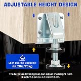 DASBET M10 Leveling Legs 4PK Heavy Duty Furniture Levelers w/ Lock Nuts 2" Adj view 4
