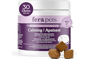 Fera Pets Dog Calming Chews - Anxiety Relief Support - Promotes Relaxation - Ashwagandha & Priome® Mental Wellbeing Postbioti