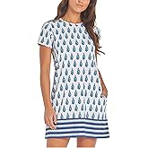 Cabana Life Women's Short Sleeve Shift Dress, UPF 50+, Sun Protective Cover-Up, Nylon/Spandex