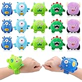 Sumind 15 Pcs 15 Pcs Monster Party Favors Stuffed Animal Slap Bracelets for Kids Cute Plush Animal Slap Bracelets Valentines Monster Toy Bulk for Boys Girls Birthday Easter Gifts Classroom Prizes