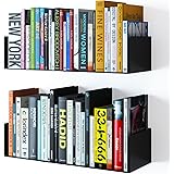 Wallniture Bali Floating Wall Mount Metal U Shape Shelf Book CD DVD Storage Display Bookcase Black Set of 2