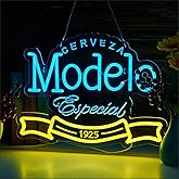 Model Neon Sign for Wall Decor, Beer Bar Dimmable LED Lights Signs for Man Cave Bedroom Home Shop Pub Bistro Party Hotel Game Room Decor Gifts, USB Powered