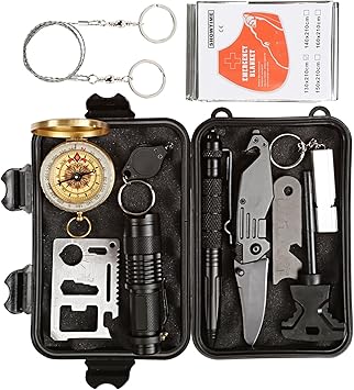 Amazon Gwholeサバイバルツール サバイバルグッズ 11点セット アウトドア 応急処置 安全対策 停電 防災対策 旅行 アウトドア 登山 多機能 携帯収納便利 Gwhole 応急処置 救急箱