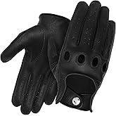 J.A.G. Leather Driving Gloves - Full Finger Touchscreen | Riding | Cowhide Motorcycle Gloves for Men and Women, Cycling Unlined Men's Driving Gloves