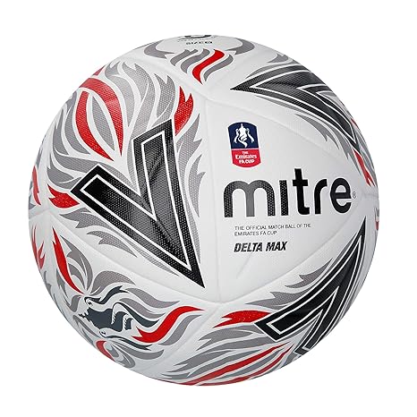 Mitre Delta MAX FA Cup Pro Balón de fútbol, Unisex Adulto, WH/BK ...