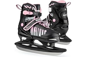Maxluke Adjustable Ice Skates for Kids, Boys Ice Hockey Skates for Girls, Toddler, Youth Iceskates with Large Skate Bag, Soft and Comfortable Lining Ice Skating Shoes for Outdoor and Rink