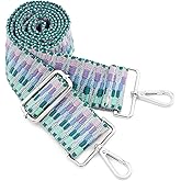 Silvery Buckles Wide Shoulder Strap Adjustable Replacement Belt Crossbody Canvas Bag Handbag