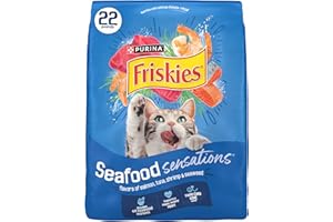 Purina Friskies Dry Cat Food Seafood Sensations With Salmon, Tuna, and Shrimp Flavors - 22 lb. Bag