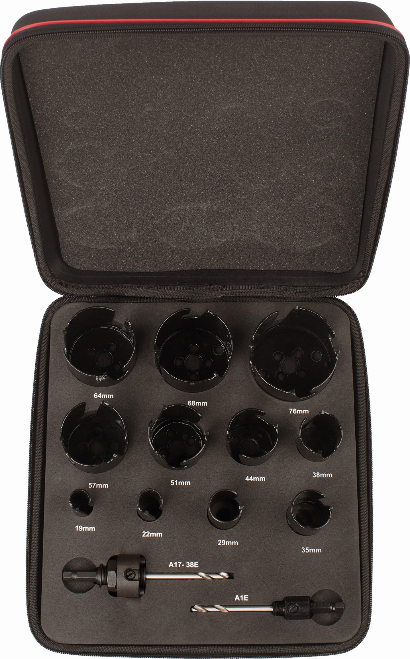 Starrett Tungsten Carbide Tipped Holesaw Kit - 13 Piece, Multi Purpose Cut TCT Hole Saw Cutter Kit with Arbors Set - Compatible with Bosch Dewalt Hitachi Festool Milwaukee