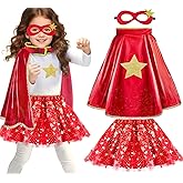 iROLEWIN Superhero-Capes for Kids Superhero-Costumes for Girls Toddler Princess Dress-Up Big-Sister-Gifts Christmas Party Toy