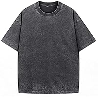 Men's Vintage Cotton Wash Solid T-Shirts Oversized Unisex Short